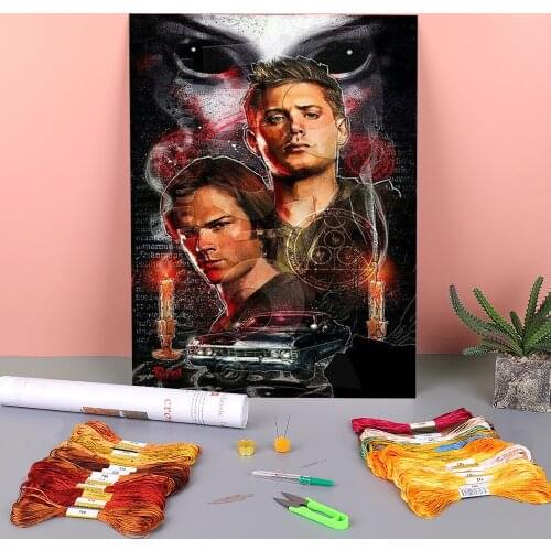 Supernatural Printed Water-Soluble Canvas 11CT Cross-Stitch Kit Embroidery DMC Threads Sewing Handiwork Handicraft Jewelry