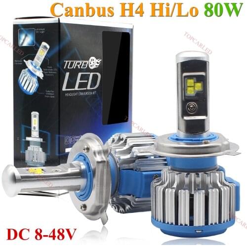 2pcs H4 LED Car Headlights Bulbs Hi-Lo Beam 40W Chips Canbus Waterproof Turbo LED Lights For Car Auto Motorcycle Bike Vehicles