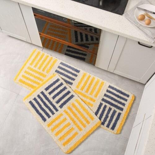 Japan Striped Kitchen Carpet Home Entrance/Hallway Doormat Anti-Slip Bathroom Carpet Brief Absorb Water Kitchen Rug Bedside Mats