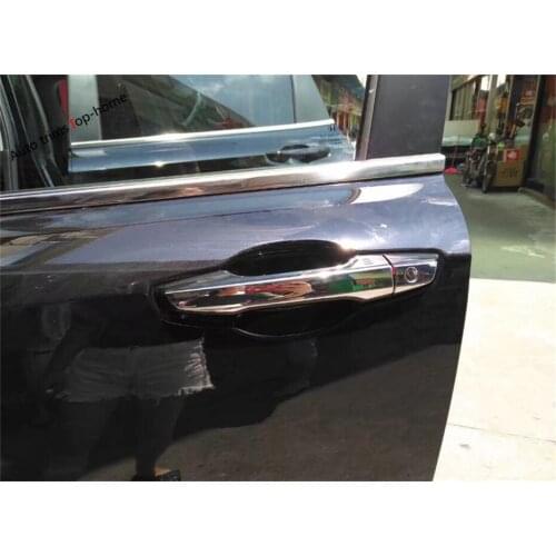 Yimaautotrims Chrome Car Door Doorknob Handle Protective Cap Cover Trim Fit For Honda CR-V CRV 2017 2018 2019 2020 Exterior Kit