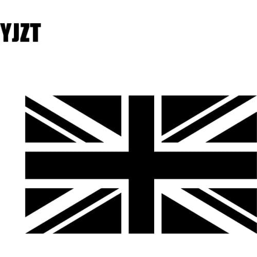 YJZT 16CM*9.5CM British Union Jack Flag Vinyl Decoration Car Sticker Decal Black/Silver Fashion Car-styling C11-1285