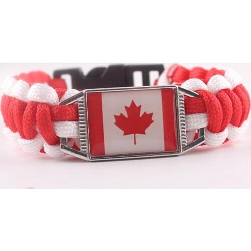 Red Maple Leaf Patriotic Canada Flag Charm Bracelets for Women for Teen Fits European Bracelet