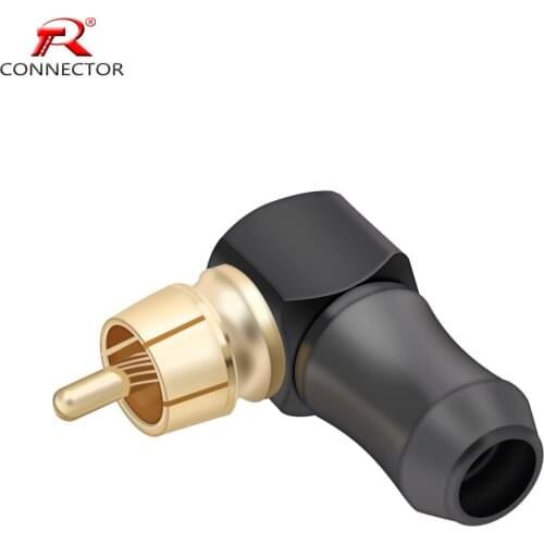 1PC RCA Connector, RCA Right Angle HIFI Terminals, High Quality Gold Plated, Supporting up to 6.5mm Cable