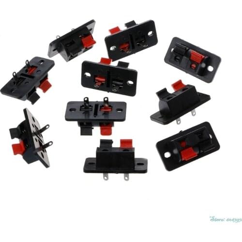 10Pcs/Set 2 Positions Push in Jack Spring Load Audio Speaker Terminals Connector