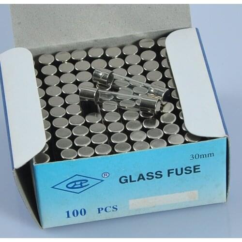 100pcs Fuse 2A 6x30mm 6mmx30mm Fast Blow Glass Tube Audio Guitar Amp DIY