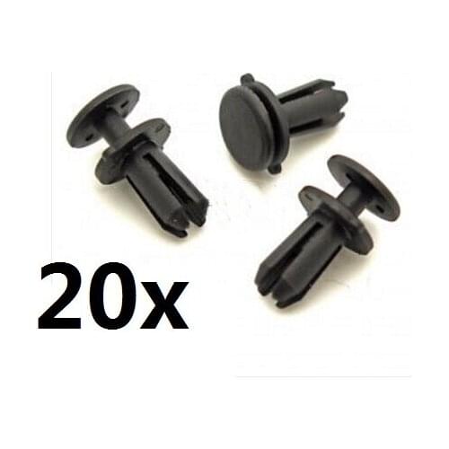 20x For Audi 5mm Plastic Rivets- Trim Clips for Bonnet Seal, Bumper, Spoiler & Dash