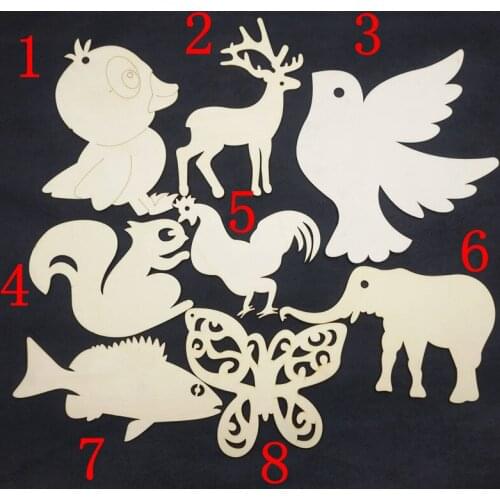 2pcs Wooden Hanging Plaque Animal chips Pendants Party Decor Hanging Ornaments ForHandmade DIY Accessories Supplies