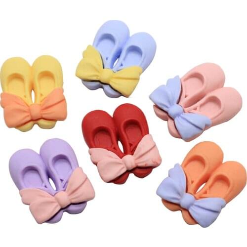 20/50pcs Popular Kawaii Resin Ballet Shoes/ Dance Dress Miniature Art Flatback Cabochon DIY Hair Clip/Craft Decoration