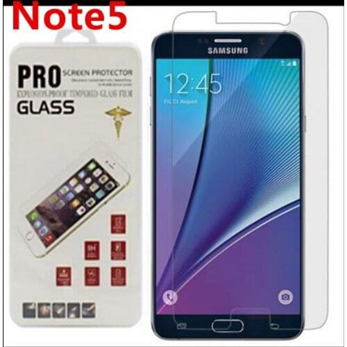 200pcs For Samsung Note 5 Tempered Glass 9H 0.3mm Explosion Proof Screen Protector 5.7" LCD 2.5D Premium Screen Guard