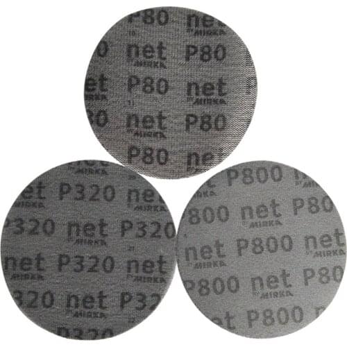 The 50Pcs/Box 6 Inch 150mm Sandpaper Autonet Mesh Sanding Discs Dust Free Anti-Blocking 80/120/180/240/320 Grits