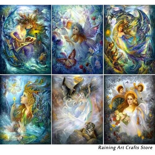 5D Diy Diamond Painting Fantasy Beautiful Elf Fairy Full Square Round Drill Rhinestone Embroidery Kits Mosaic Picture Home Decor