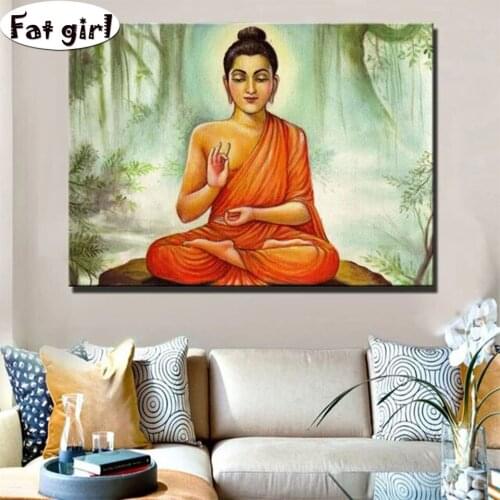 5D DIY diamond painting mosaic Buddha statue Rhinestone decoration Diamond embroidery Cross Stitch Full Square/round wall art