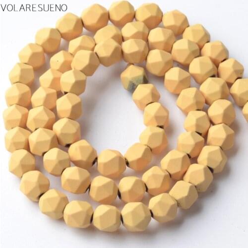 6mm Faceted Dull Polished Natural Orange Hematite Stone Beads For Jewelry Making Spacer Loose Beads Diy Bracelet 15inches