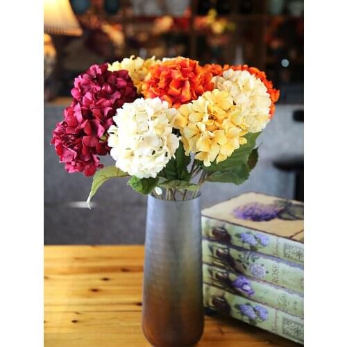 73cm Artificial Flowers Hydrangea Autumn Fabric Fake Flowers for DIY Living Room Home Garden Decoration