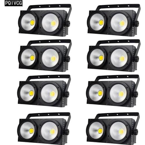 8 PCS 2x100w 2 Eyes COB Light DMX Stage Lighting 200W Cold / Warm White 2-in-1 COB Lighting