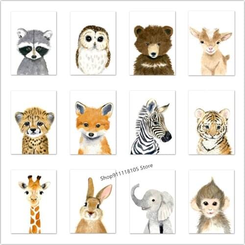 Diamond Painting Cartoon Elephant Zebra Bear Owl Giraffe Wall Diamond Inlaid Full Diamond Embroidery Nordic ChildrenS RoomDecor