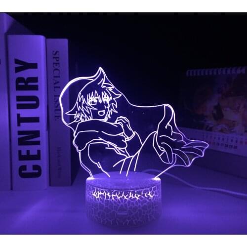 Animation Peripherals Figure Ornaments Acrylic Panel 3D LED Lamp Visual Illusion White Cracked Base Night Light for USB Charging