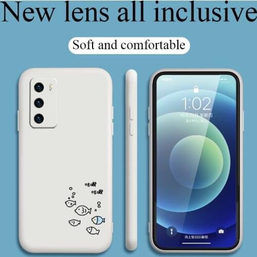 Cheerful Little Fish Phone Case For Huawei P40 P40Lite P30 P20 Mate 40 40Pro 30 20 Pro Lite P Smart 2021 Y7a Silicone Cover