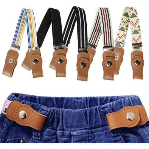 Elastic Stretch Waist Belt Children Adjustable Belt For Boys Girls Anti Deduction Belts Kids Jeans Snap Button Type Waistband