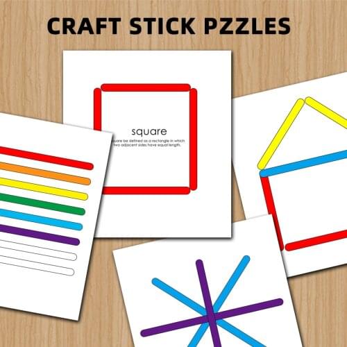 Montessori Sensory Toys Educational Matching Color Sorting Busy Bag with Popsicle Sticks For Preschoolers and Toddlers K0164H