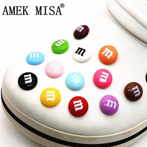 Simulation M Chocolate Beans Shoe Charms Decoration Realistic Rainbow Sugar Shoe Accessories fit croc jibz Kids Party X-mas Gift