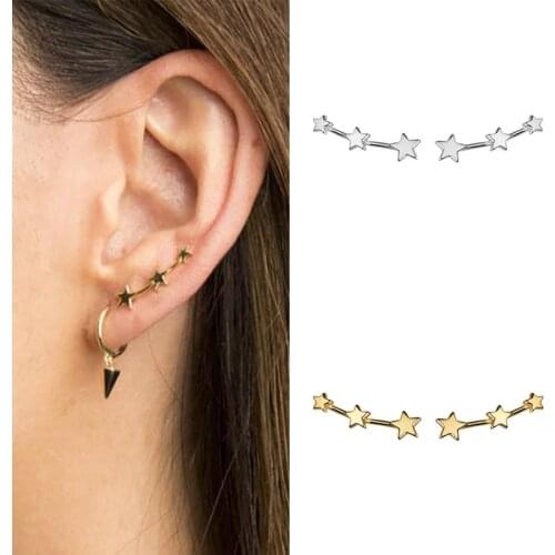 Classic 14K Gold Filled Stars Ear Cuff Ear Crawler Earrings For Women Ear Climber Earrings Fashion Gift Jewelry