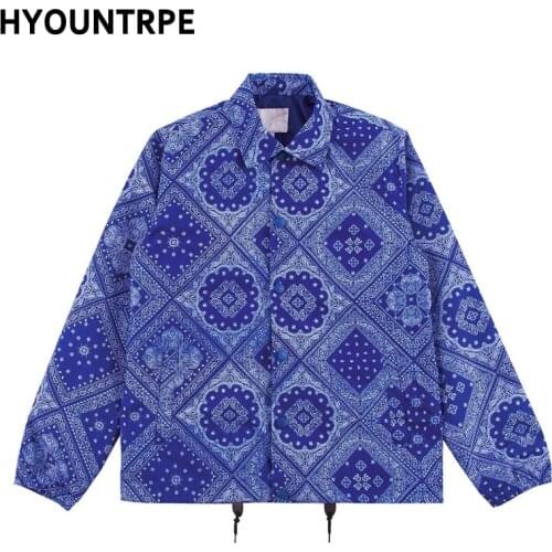 Hip Hop Jacket Men Turn-down Collar Paisley Street Fashion Mens Jacket Casual Plus Size Spring Harajuku Streetwear Jackets