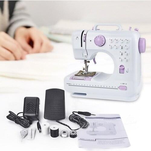 Mini 12 Stitches Sewing Machine Household Multifunction Double Thread And Speed Free-Arm Crafting Mending Machine