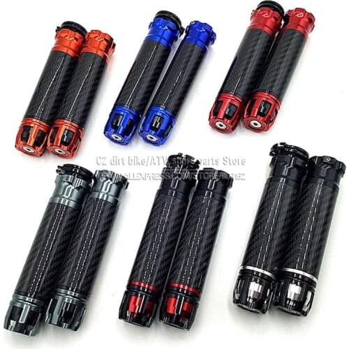 Motorcycle 7/8" Carbon Fiber Universal Motor Pedal scooter Handlebar Hand Grips Bar Ends