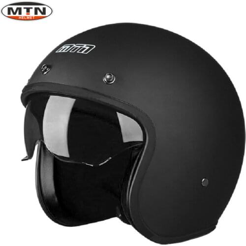 Motorcycle Helmet Open Face Retro Vintage Scooter Casco Pilot Men Cafe Racer Motorbike Capacete De Moto Factory Directly Sell