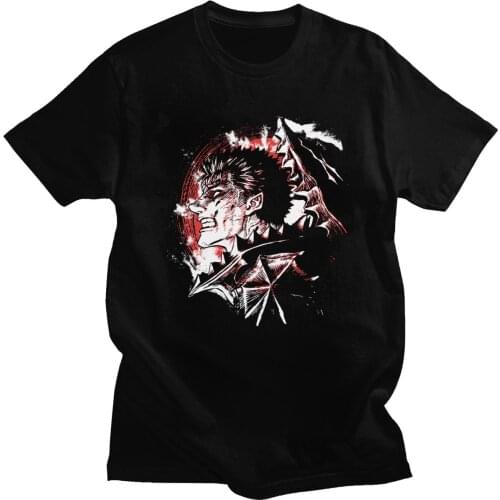 Men Berserk Guts T Shirt Manga Swordsman Gatsu Sacrifice Zodd Anime Tshirt Funny Short Sleeve Cotton Tee Shirt Fashion T-Shirt