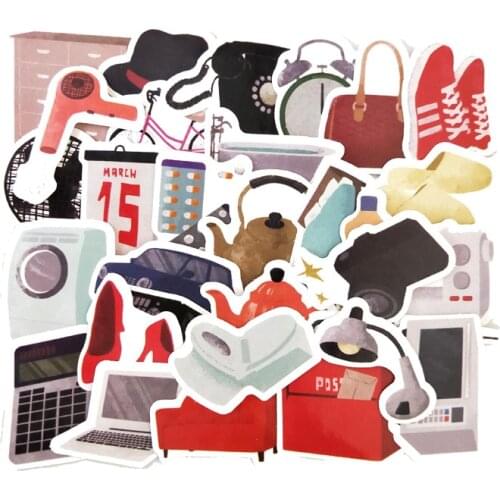 TD ZW 31Pcs 2-3CM Hand Account Daily Necessities Stickers For Suitcase Skateboard Laptop Luggage Fridge Phone DIY Decal Sticker