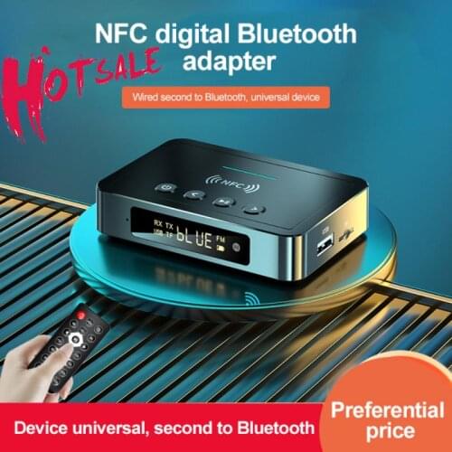 NFC 5.0 Bluetooth Receiver A2DP AUX 3.5mm RCA Jack USB Smart Playback Stereo Audio Wireless Adapter For Car Kit Speaker