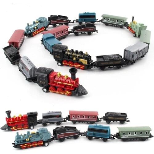 New Alloy retro steam Simulated Joint train model set back toy car 1:60 Classical Train Model Toy For Children gift
