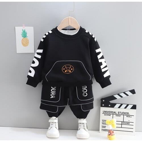 2021 new tooling spring and autumn childrens clothing cartoon female round neck sweater long sleeve trousers 012345 leisure hom