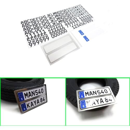 Ouka License Plate Decoration for 1/14 Tamiya RC Truck Trailer Tipper Scania MAN Benz Actros Volvo Car Diy Parts