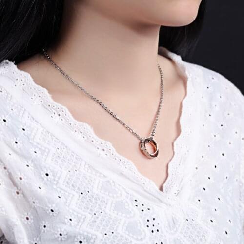 Cyue 316L Stainless Steel AAA CZ Couples Romantic fashion Pendant Necklace Charm For Men Women Jewelry