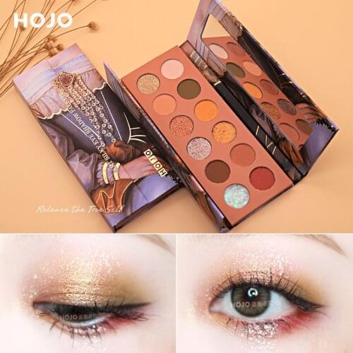 HOJO 12 Colors Matte Eyeshadow Palette Glitter Eye Shadow Set Longlasting Make-up for Women Pigment Powder Beauty Cosmetics