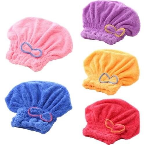 Microfiber Hair Drying Towels Womens Girls Ladys Towel Quick Dry Hair Hat Cap Turban Head Wrap Bathing Tools
