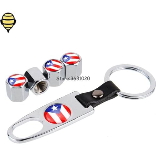 For Puerto Rico Flag Car Styling Wheel Tire Valve Stem Caps Valve Cover For Alfa Romeo Bentley Buick Smart Corvette Dacia Jaguar