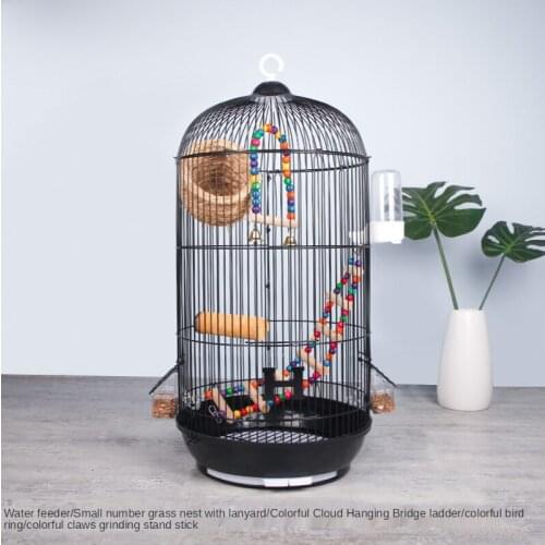 Luxurious large stainless metal cage Parrot Cage bird cage decoration house outdoor hanging decoration bird bed chastity cage