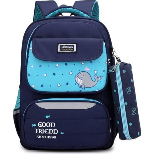 Lightweight Backpack Primary School Book Bags for Boys and Girls Cartoon Printing Backpack Children School Bags with Pencil case