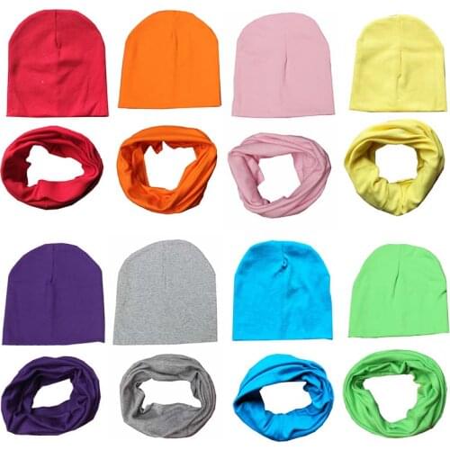 Hot 1 Set Winter Autumn Baby Hat Girl Boy Cap Scarf Beanie Infant toddlers Children Crochet Snood Cloth Beanie Scarf Ring Set