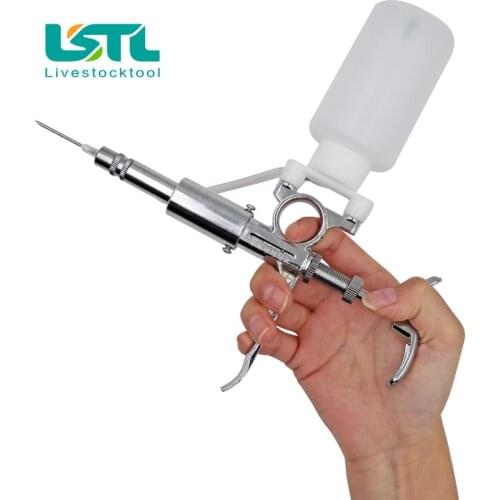 5Ml Stainless Steel Veterinary Continuous Syringe Injector Pig Sheep Pet Animals Automatic Vaccine Syring