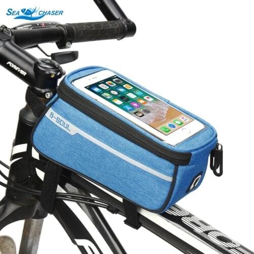 Waterproof Touch Screen Bicycle Bags Cycling MTB Mountain Bike Frame Front Tube Storage Bag for 6.0 inch Mobile Phone