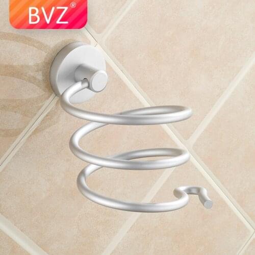 BVZ High Quality Wall-mounted Hair Dryer Stand with hook bathroom Storage Hairdryer holder Hanger Hair salon toilet shelves