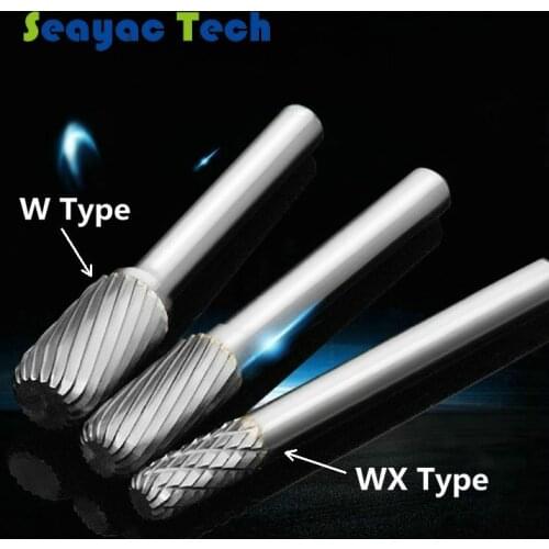 W-shaped Wood Carving Head Cylindrical Semi-circular Tungsten Steel Alloy Rotary Boring Head Grinding Head Milling Cutter