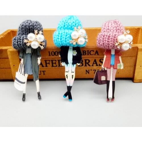 Woman cute lovely Brooch wool Hat Badges Brooches Pins Fashion Brooches for Woman Harajuku Style Badges Pins Gifts Drop-Shipping