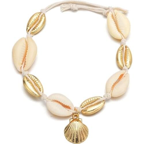 Summer Sea Shell Anklets Bracelet Bangle for Women Girl Foot on Leg Beach Jewelry Barefoot Bracelet Ankle Bracelets 2019