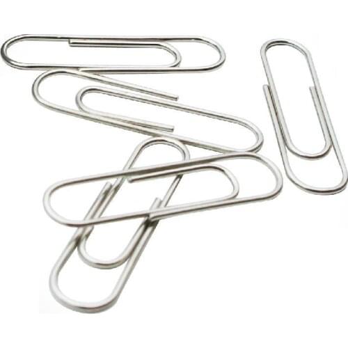 2 Sets/lot Paperclip Office Stationery Chrome Silver U Clip Paper Clip Pin 100 Piece/set Hz-28a2